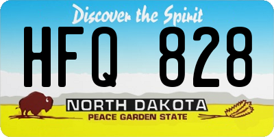 ND license plate HFQ828