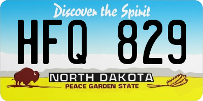 ND license plate HFQ829