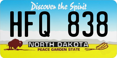 ND license plate HFQ838