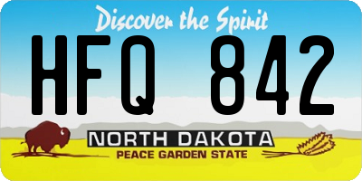 ND license plate HFQ842