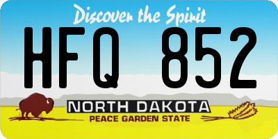 ND license plate HFQ852