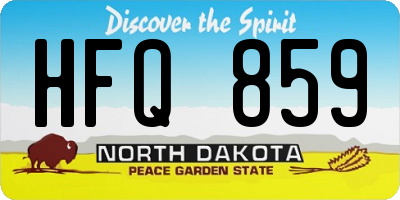 ND license plate HFQ859