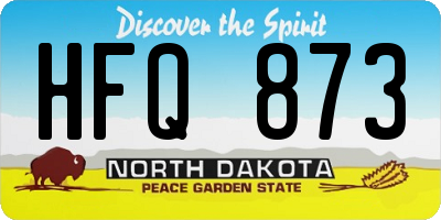 ND license plate HFQ873
