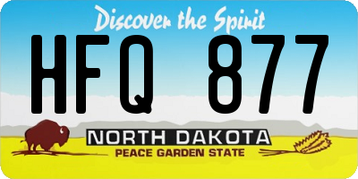 ND license plate HFQ877