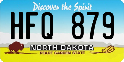 ND license plate HFQ879