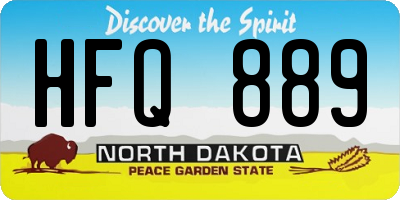 ND license plate HFQ889
