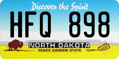 ND license plate HFQ898