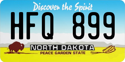 ND license plate HFQ899