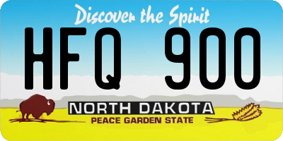 ND license plate HFQ900