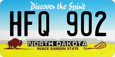 ND license plate HFQ902