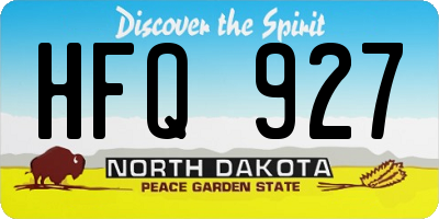 ND license plate HFQ927