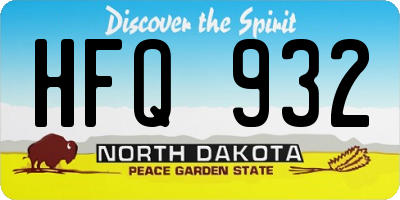 ND license plate HFQ932