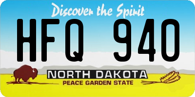 ND license plate HFQ940