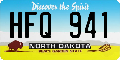 ND license plate HFQ941