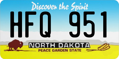 ND license plate HFQ951