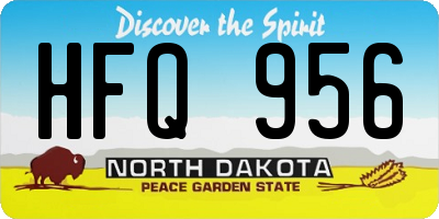ND license plate HFQ956