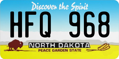 ND license plate HFQ968