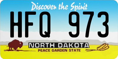 ND license plate HFQ973