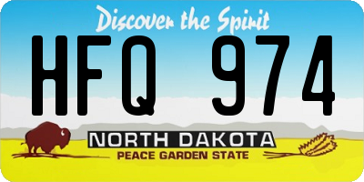 ND license plate HFQ974
