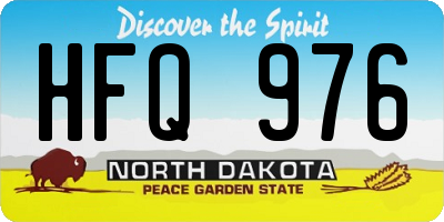 ND license plate HFQ976