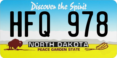 ND license plate HFQ978
