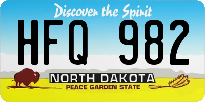 ND license plate HFQ982