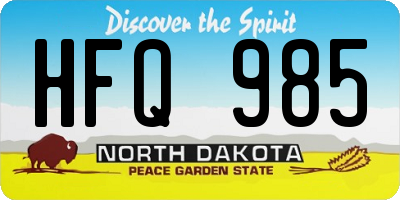 ND license plate HFQ985