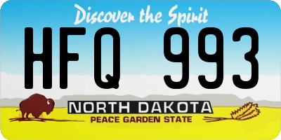 ND license plate HFQ993