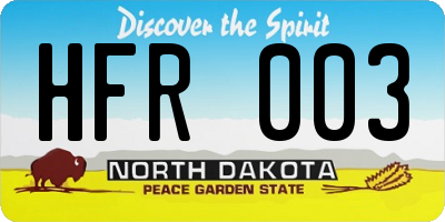 ND license plate HFR003