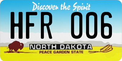 ND license plate HFR006