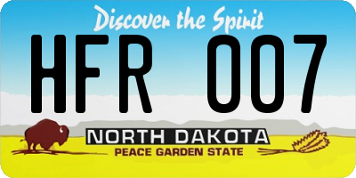 ND license plate HFR007
