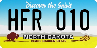 ND license plate HFR010