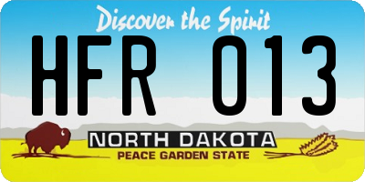 ND license plate HFR013