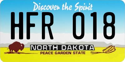 ND license plate HFR018