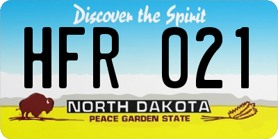 ND license plate HFR021