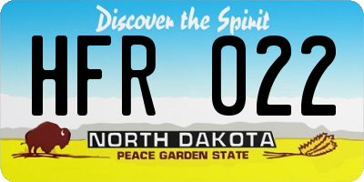 ND license plate HFR022