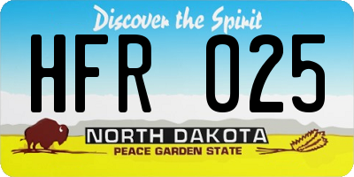 ND license plate HFR025
