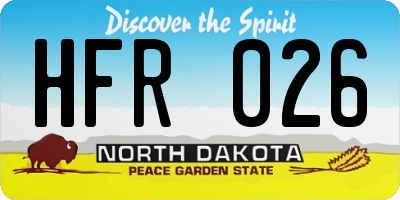 ND license plate HFR026