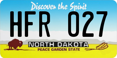 ND license plate HFR027