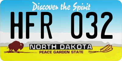 ND license plate HFR032