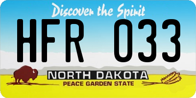 ND license plate HFR033