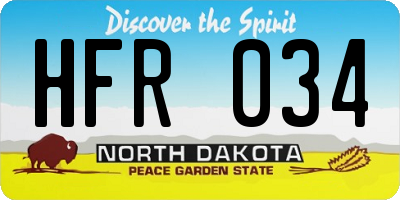 ND license plate HFR034