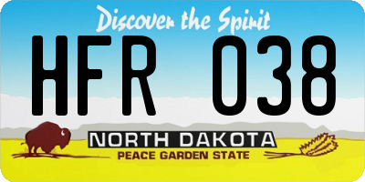 ND license plate HFR038