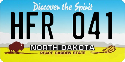 ND license plate HFR041