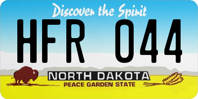 ND license plate HFR044