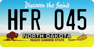 ND license plate HFR045