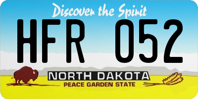 ND license plate HFR052