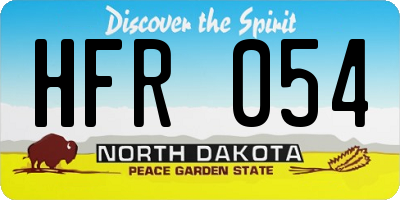 ND license plate HFR054