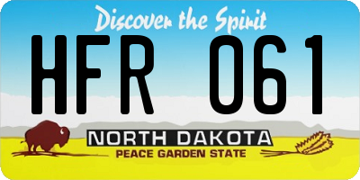 ND license plate HFR061