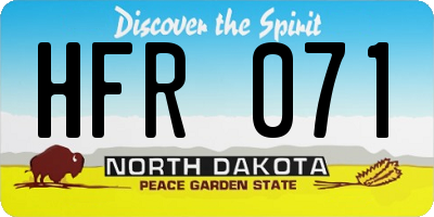 ND license plate HFR071